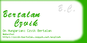 bertalan czvik business card
